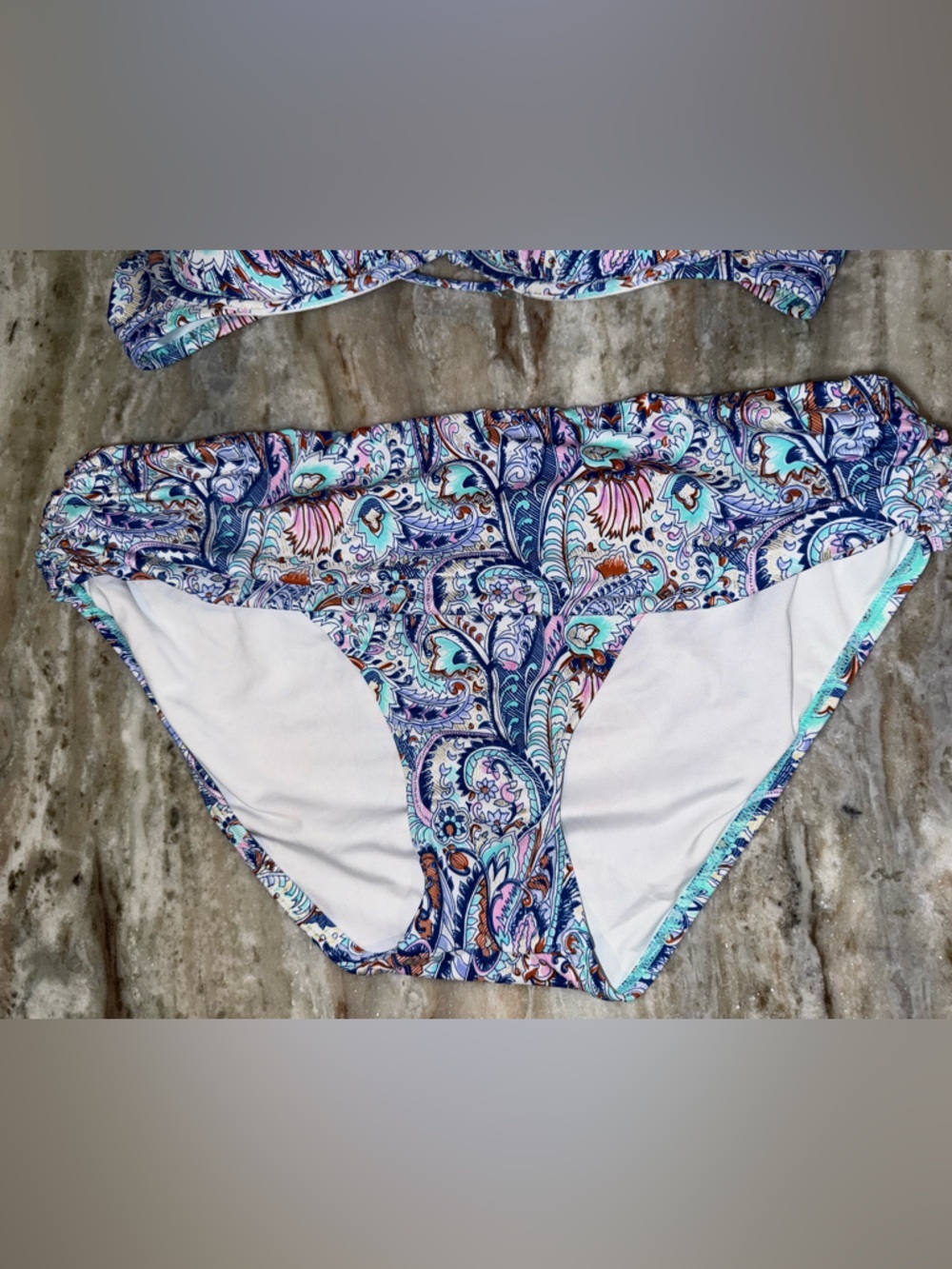 Women’s VICTORIAS SECRET blue paisley foil push up bikini set- Size 36C/XL - Picture 4 of 6